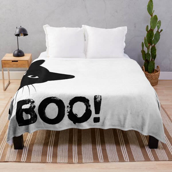 Item preview, Boo! _ Funny Hiding Peekaboo Scary Halloween Cat designed and sold by Suzu Comena.