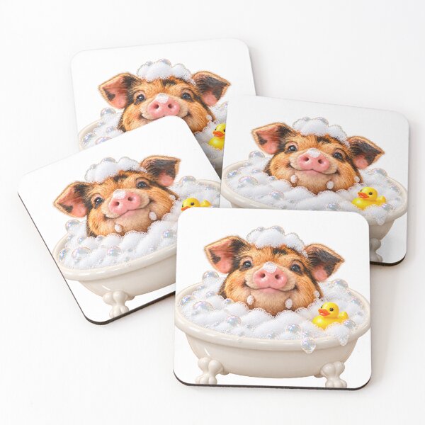 Item preview, Joyful KuneKune Pig Bathtub designed and sold by Sillytoe.