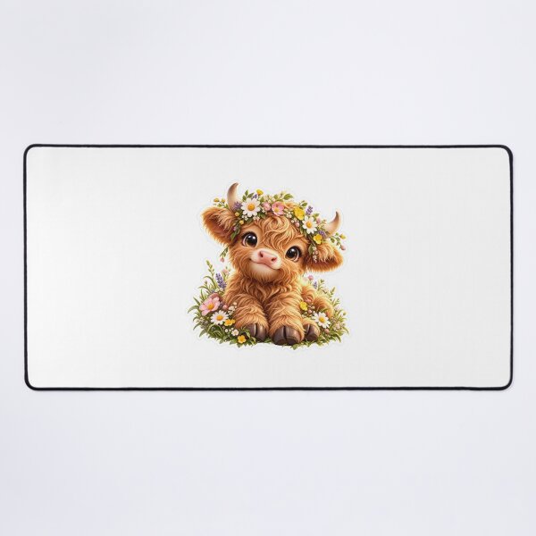 Item preview, Cute Fluffy Highland Cow with Flower Crown – Cottage core Animal Sticker designed and sold by CoquetteLunaCo.