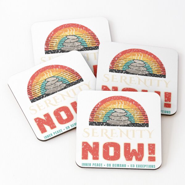 Item preview, Serenity Now Funny Retro Sunset Zen Stress Shirt designed and sold by RobinHoodShirts.