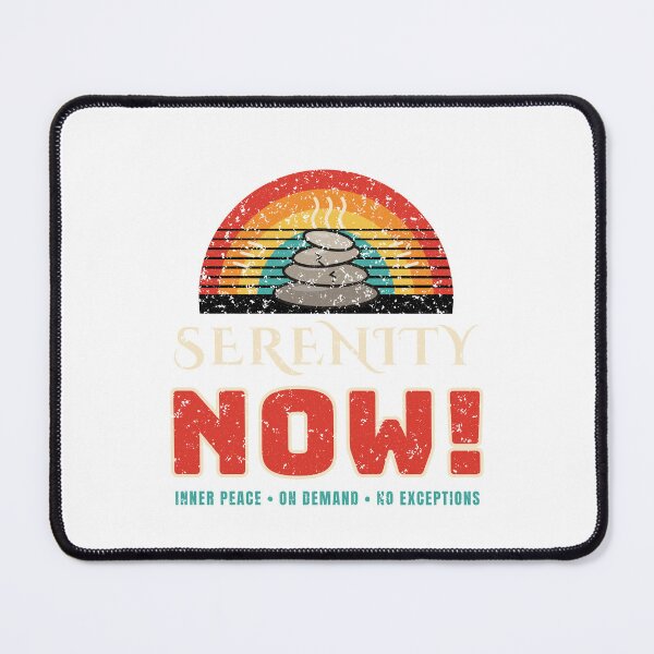 Item preview, Serenity Now Funny Retro Sunset Zen Stress Shirt designed and sold by RobinHoodShirts.