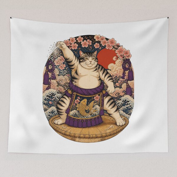 Item preview, Sumo Cat | Ukiyo-e Cat | Japanese Design designed and sold by JapanMemoir.