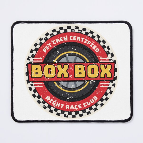 Item preview, Box Box Racing Pit Stop Checkered Flag Sticker designed and sold by RobinHoodShirts.