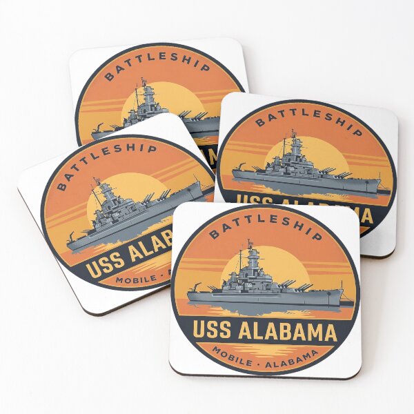 Item preview, USS Alabama Battleship Mobile Alabama Sunset Bay Vintage Badge Sticker designed and sold by DetourDgn.