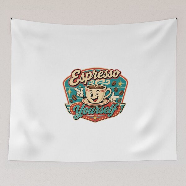 Item preview, Espresso Yourself Funny Coffee T-Shirt Retro Vintage Coffee Lover Gift designed and sold by SMOOTHMARKET.