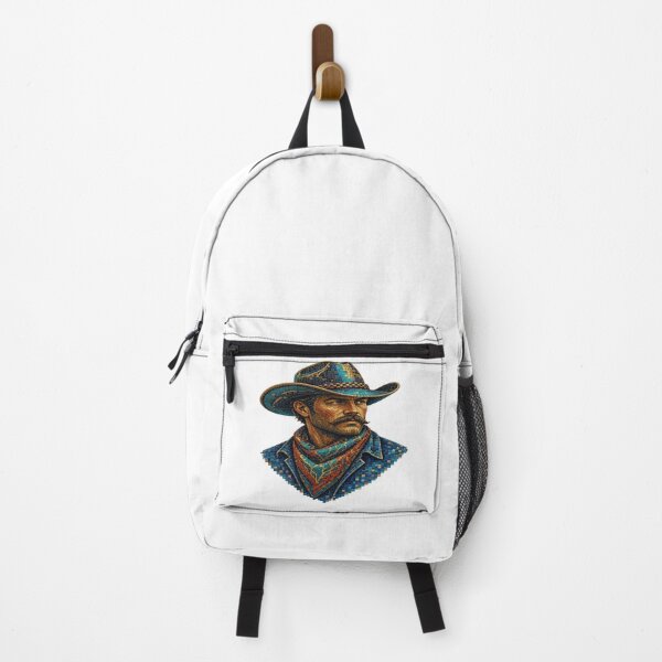 Artikelvorschau, Western Cowboy Turquoise Mosaic Tile Bandana Portrait T-Shirt entworfen und verkauft von Sushikidsntoddlers.