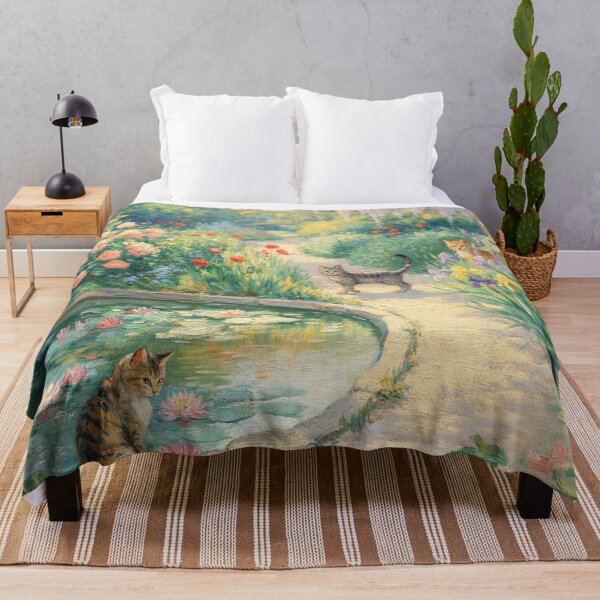 Item preview, Cats in Monet’s Giverny Garden – Claude Monet Inspired Cat Art designed and sold by Tamas Das.