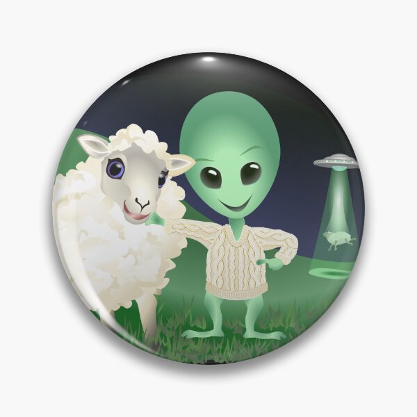Item preview, Aliens want Jumpers too 'little green man' with Sheep designed and sold by Adamo-illustration.