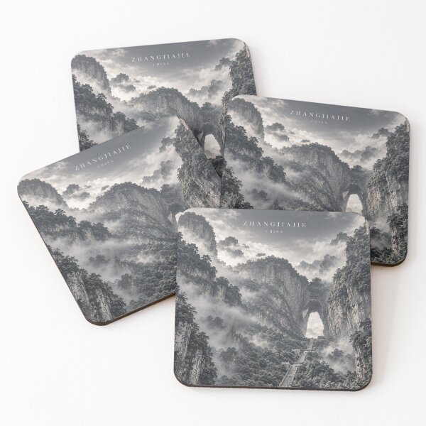 Item preview, Zhangjiajie Cinematic Monochrome Mountain Artwork designed and sold by MichaeIRellov.