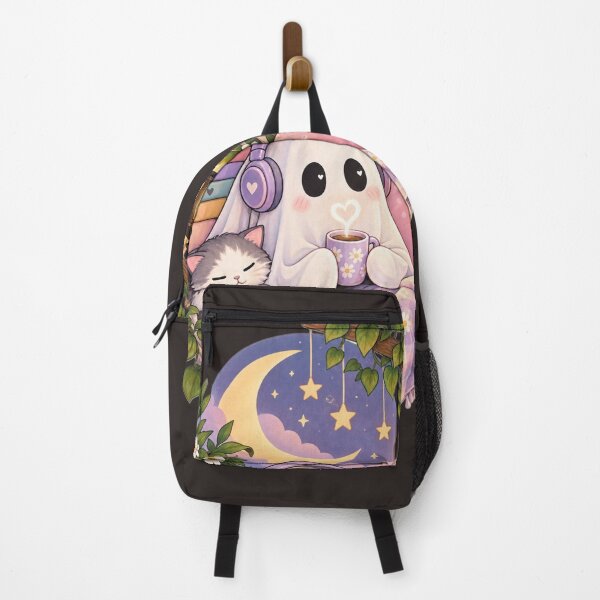 Item preview, Cute Ghost with Cat Cozy Cottagecore Aesthetic Art designed and sold by RedSwagStore.