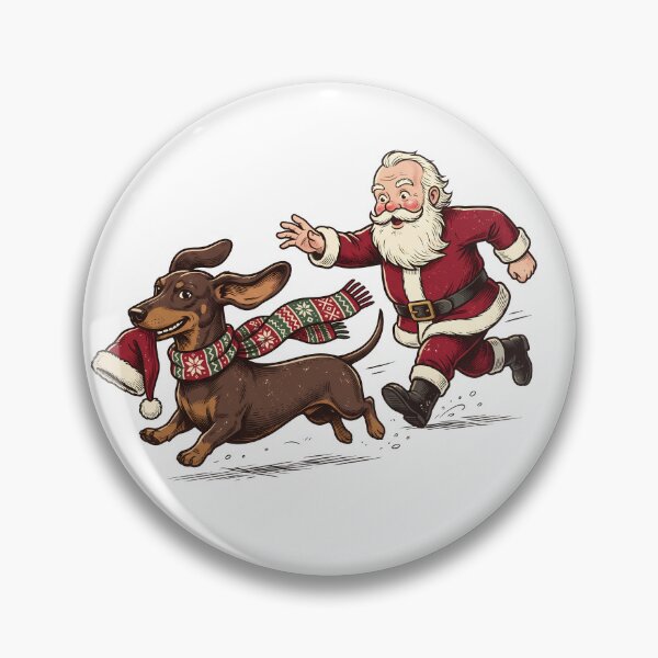 Item preview, Funny Christmas Dachshund Chased by Santa designed and sold by elisarasada.
