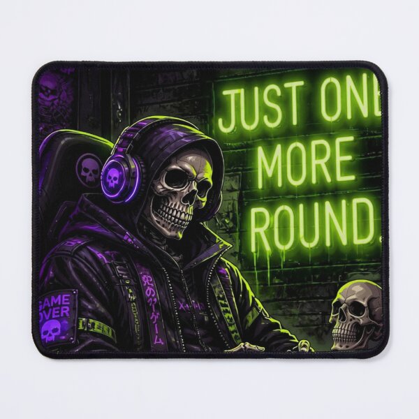 Item preview, Gothic Skeleton Gamer Just One More Round LazyDayzCo designed and sold by LazyDayzCo.
