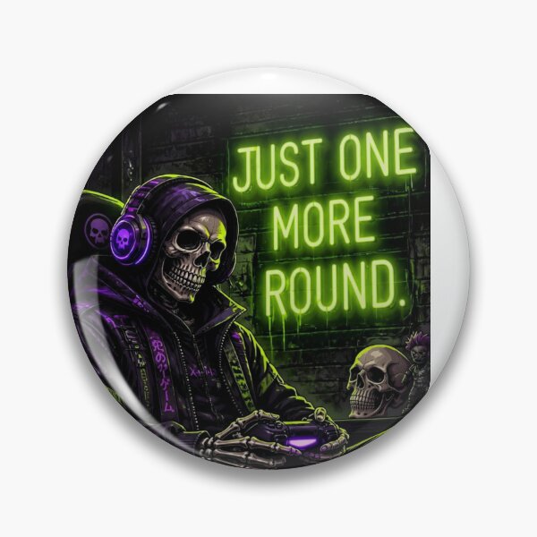Item preview, Gothic Skeleton Gamer Just One More Round LazyDayzCo designed and sold by LazyDayzCo.