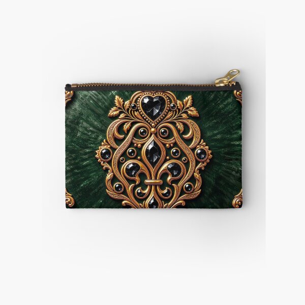 Item preview, Black Emerald Heart Shield - Baroque Gold Oniks Gothic Crest designed and sold by Breezes-of-Ida.