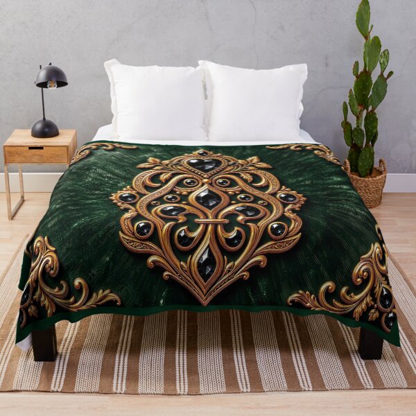 Item preview, Black Emerald Heart Shield - Baroque Gold Oniks Gothic Crest designed and sold by Breezes-of-Ida.