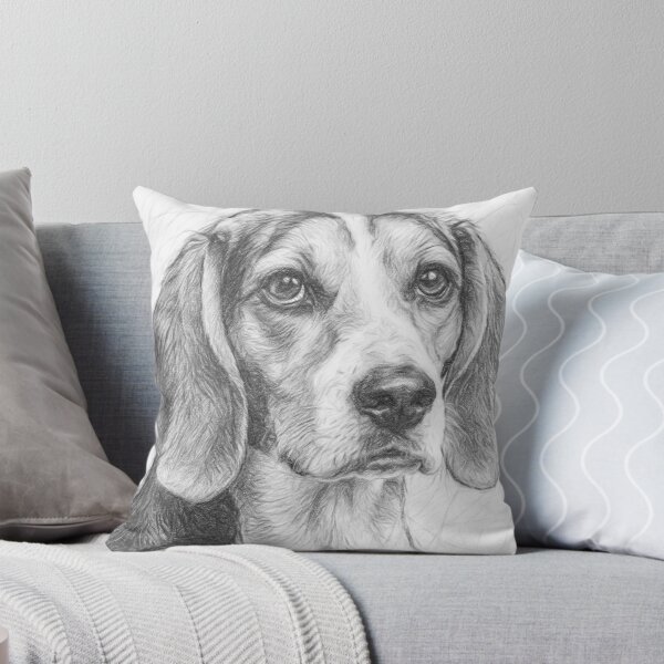 Item preview, Beagle Harrier Dog Pencil Sketch Portrait – Black and White Hound Drawing Art designed and sold by Leon Woods Pencil Art.