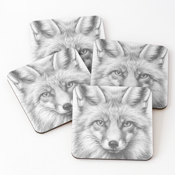 Item preview, Fox Pencil Sketch Portrait – Black and White Wildlife Sketch Art designed and sold by Leon Woods Pencil Art.