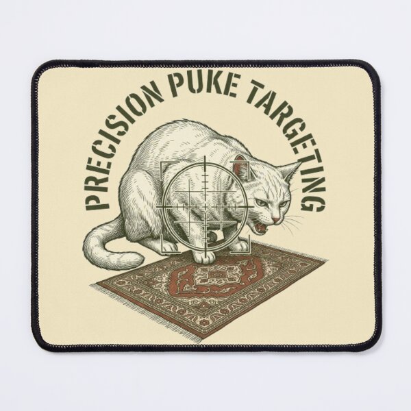 Item preview, Precision Puke Targeting Funny Gross Cat Humor White designed and sold by FurRealStudioCo.