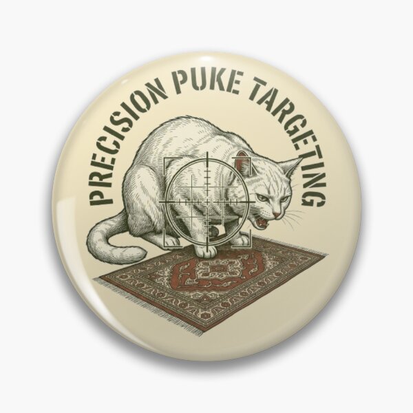 Item preview, Precision Puke Targeting Funny Gross Cat Humor White  designed and sold by FurRealStudioCo.
