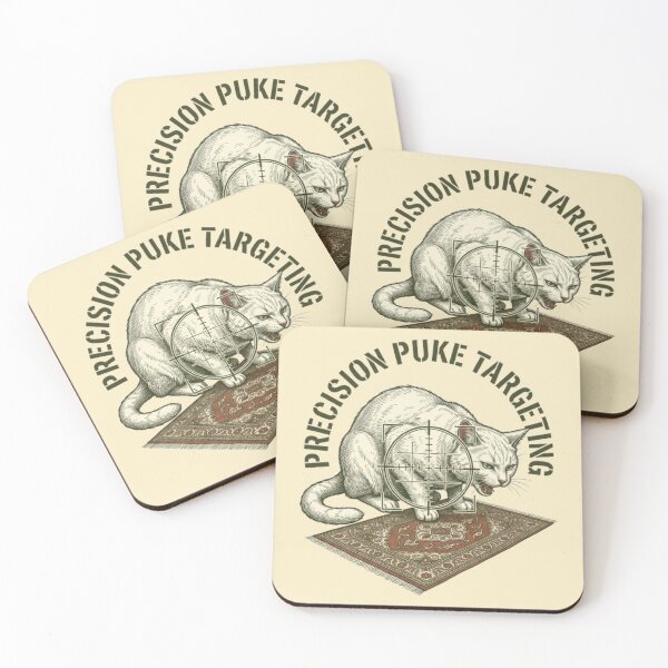 Item preview, Precision Puke Targeting Funny Gross Cat Humor White  designed and sold by FurRealStudioCo.