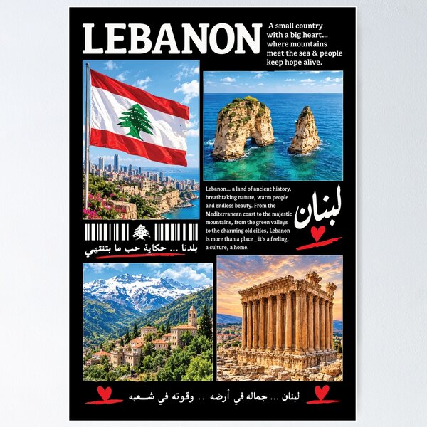 Aperçu de l'œuvre Liban Amour infini Beauté libanaise Tourisme Design créée et vendue par Hurriyyatee.