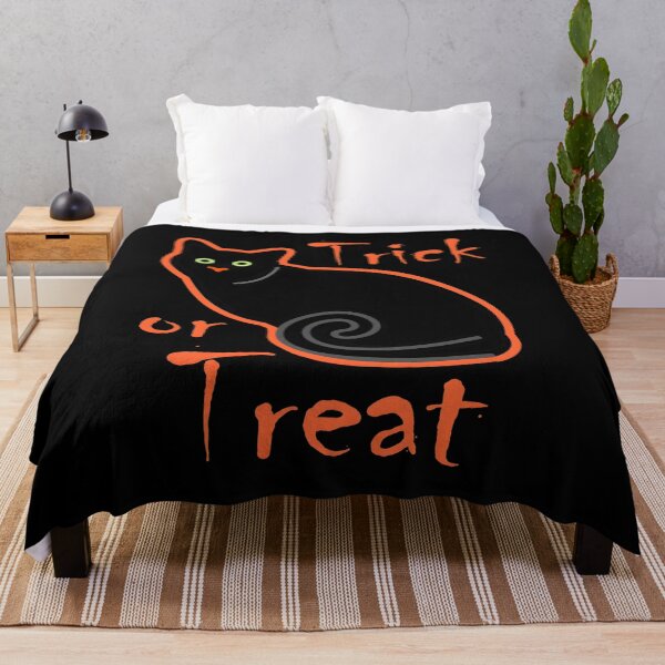 Item preview, Black Cat Trick Or Treat Halloween Art designed and sold by Dmo3HarkoArt.
