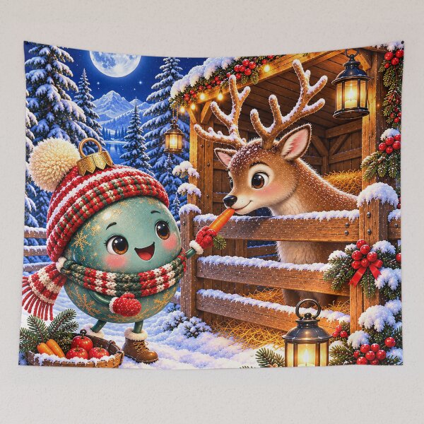 Item preview, Green Christmas Bauble - Moonlit Christmas Magic in the Winter Forest designed and sold by DoreenGehrkeArt.
