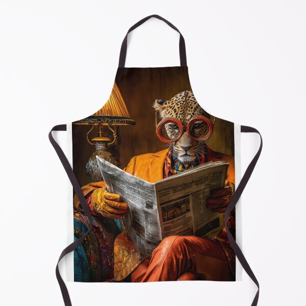 Item preview, Elegant Leopard in Stylish Attire Reading Newspaper designed and sold by Artessie.