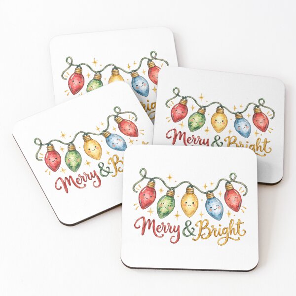 Item preview, Merry and Bright Smiling Christmas Lights designed and sold by Watercolorsart.