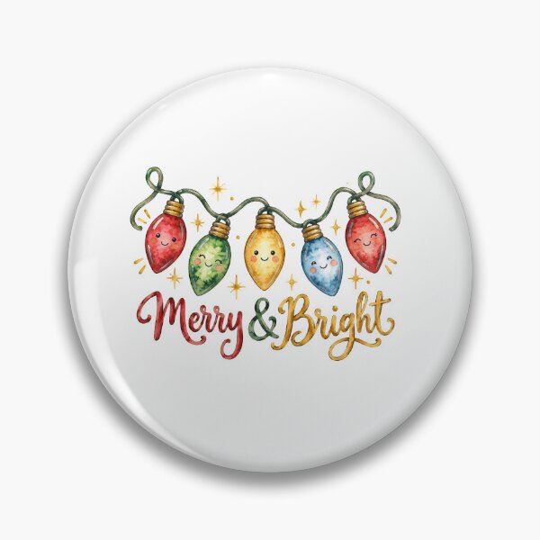 Item preview, Merry and Bright Smiling Christmas Lights designed and sold by Watercolorsart.