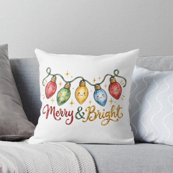 Item preview, Merry and Bright Smiling Christmas Lights designed and sold by Watercolorsart.