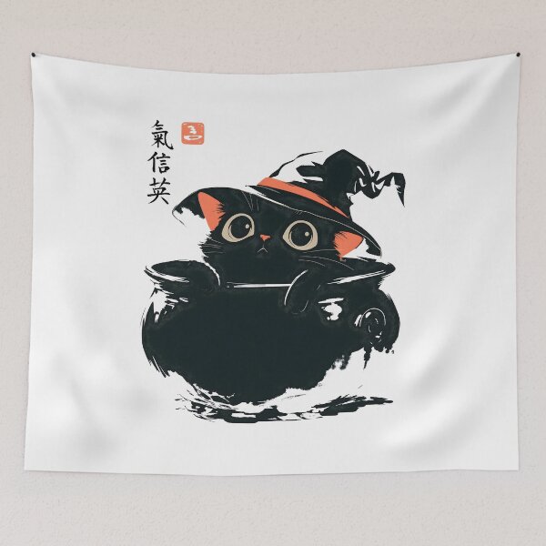 Item preview, Cute Witch Cat in Cauldron Design designed and sold by Dmo3HarkoArt.