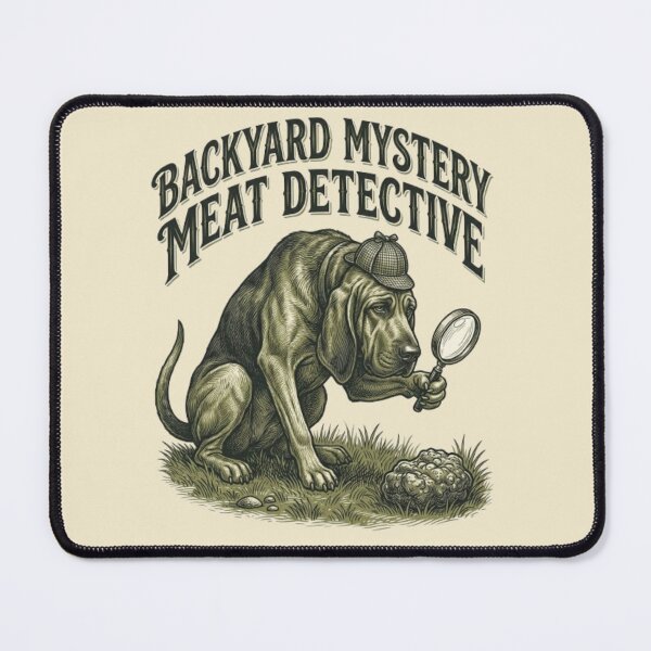 Item preview, Backyard Mystery Meat Detective Funny Gross Dog Bloodhound Dog Humor designed and sold by FurRealStudioCo.
