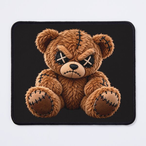 Item preview, Creepy Stitched Teddy Bear with X Eyes – Gothic Horror Design designed and sold by Les-Ink-Studio.