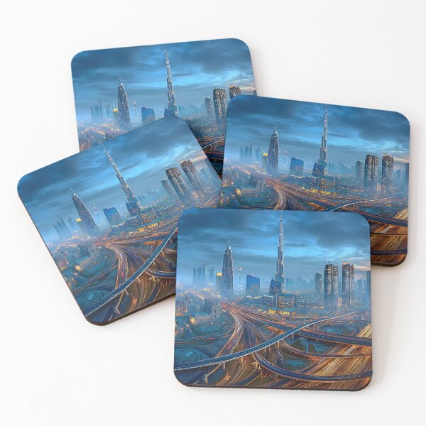 Item preview, Stunning Urban Landscape of Dubai at Twilight designed and sold by Artessie.