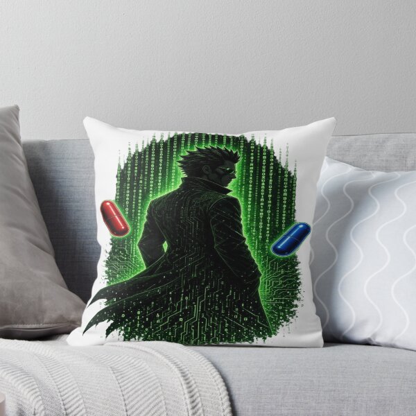 Item preview, Red Pill Blue Pill Matrix Cyberpunk Anime Hacker Trench Coat T-Shirt designed and sold by Sushikidsntoddlers.