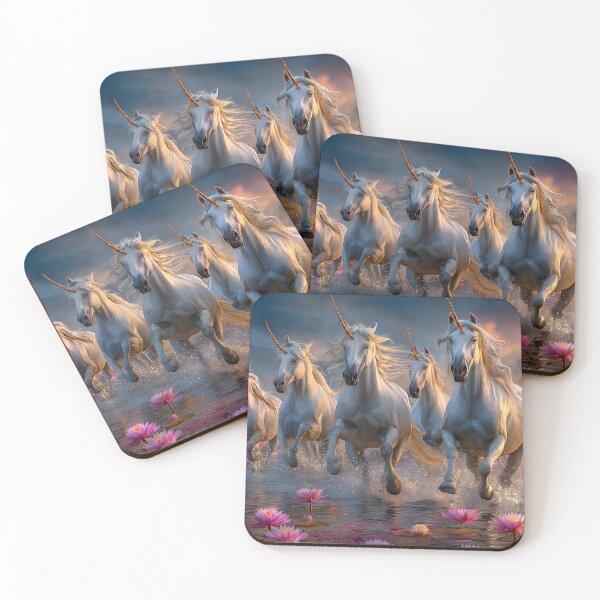 Item preview, Majestic Unicorns Galloping Through Enchanted Waters designed and sold by Artessie.