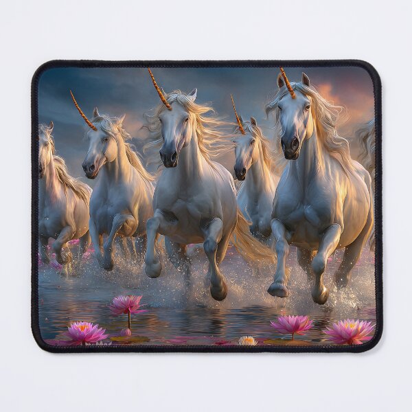 Item preview, Majestic Unicorns Galloping Through Enchanted Waters designed and sold by Artessie.