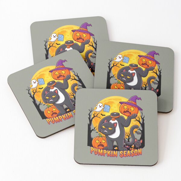 Item preview, Angry Black Cat Pumpkin Season - Funny Halloween Black Cat With Pumpkin Head designed and sold by PalettePop..