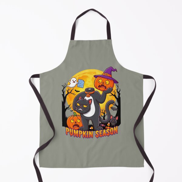 Item preview, Angry Black Cat Pumpkin Season - Funny Halloween Black Cat With Pumpkin Head designed and sold by PalettePop..