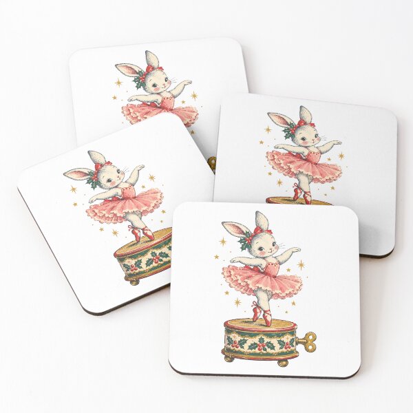 Item preview, Vintage Ballerina Bunny on Music Box designed and sold by Watercolorsart.