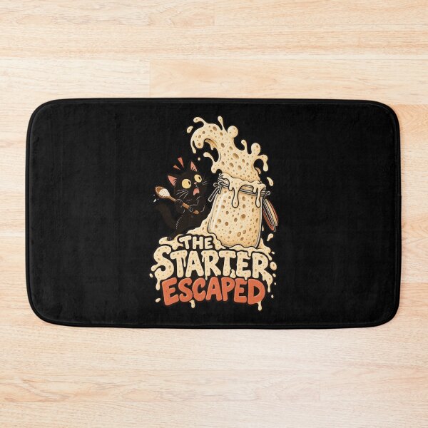 Item preview, The Starter Escaped Funny Sourdough Starter Black Cat designed and sold by MOTIFOLK.