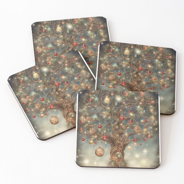 Item preview, Whimsical Celestial Tree of Life Christmas Art designed and sold by pinkal.