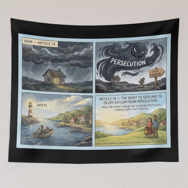 Item preview, Right to asylum: From flight to safe arrival designed and sold by Mianku | Für das Leben.