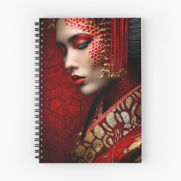 Item preview, Elegance of a Red and Gold Asian Inspired Portrait designed and sold by Artessie.