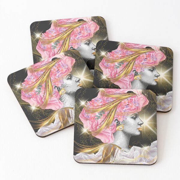 Item preview, The Maximalist Golden Pink Woman Portrait designed and sold by tinkeybabes.