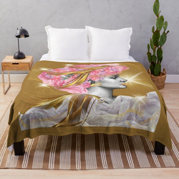 Item preview, The Maximalist Golden Pink Woman Portrait designed and sold by tinkeybabes.