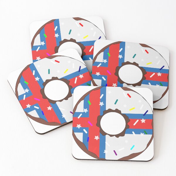 Item preview, Faroe Islands Flag Donut – Colorful Sprinkles Country Pride designed and sold by TheIconSmith.