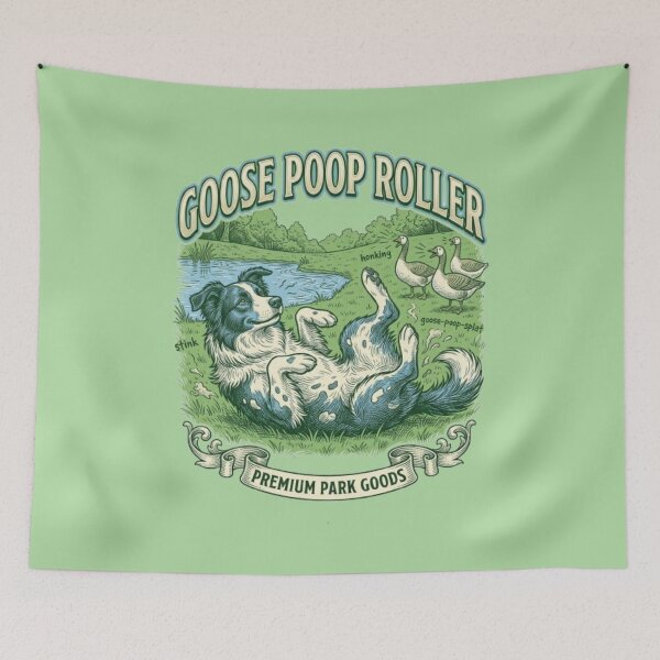 Item preview, Goose Poop Roller Funny Gross Border Collie pet dog dad gift, dog mom kisses pet humor behavior tee, gag designed and sold by FurRealStudioCo.