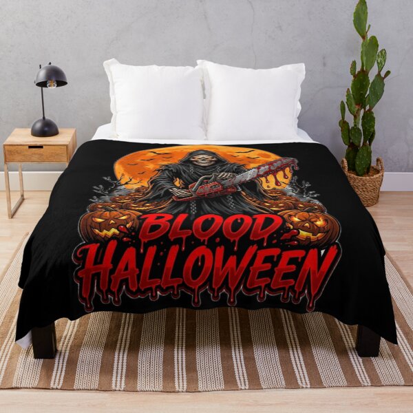 Item preview, VLLC Blood Halloween Grim Reaper Chainsaw Horror Art designed and sold by VICTORY LIBERTY .